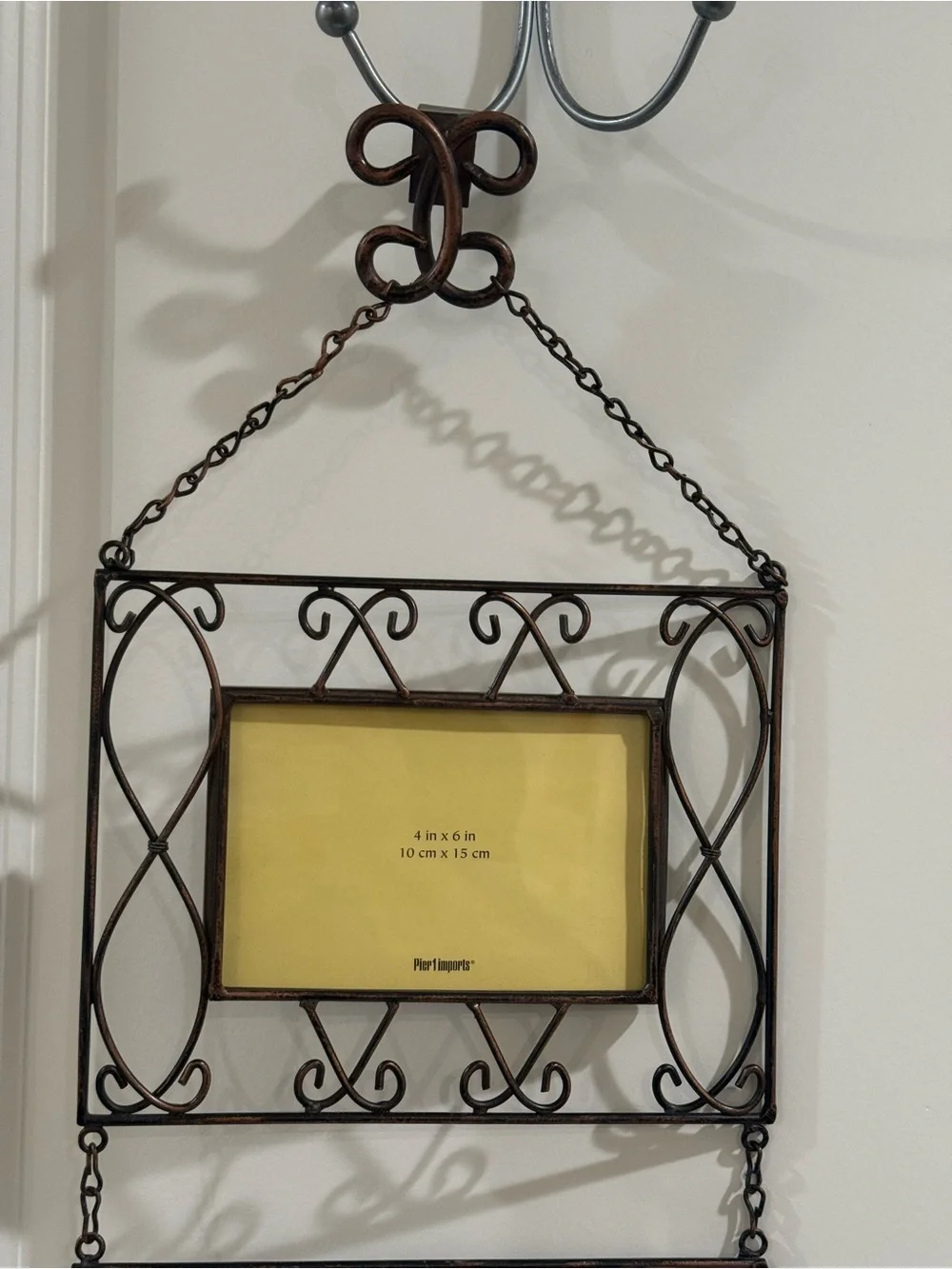 NEW Pier 1 Imports Brushed Copper Twisted Triple Frame Wall Hanger